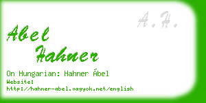 abel hahner business card