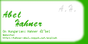 abel hahner business card